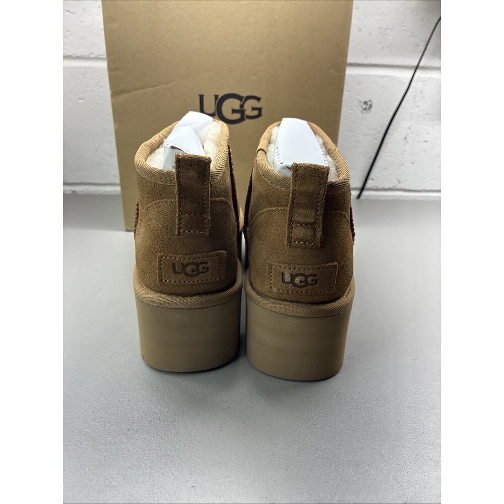 UGG Women's Size 10 Classic Ultra Mini Platform Chestnut Boots 1135092 - Picture 3 of 6